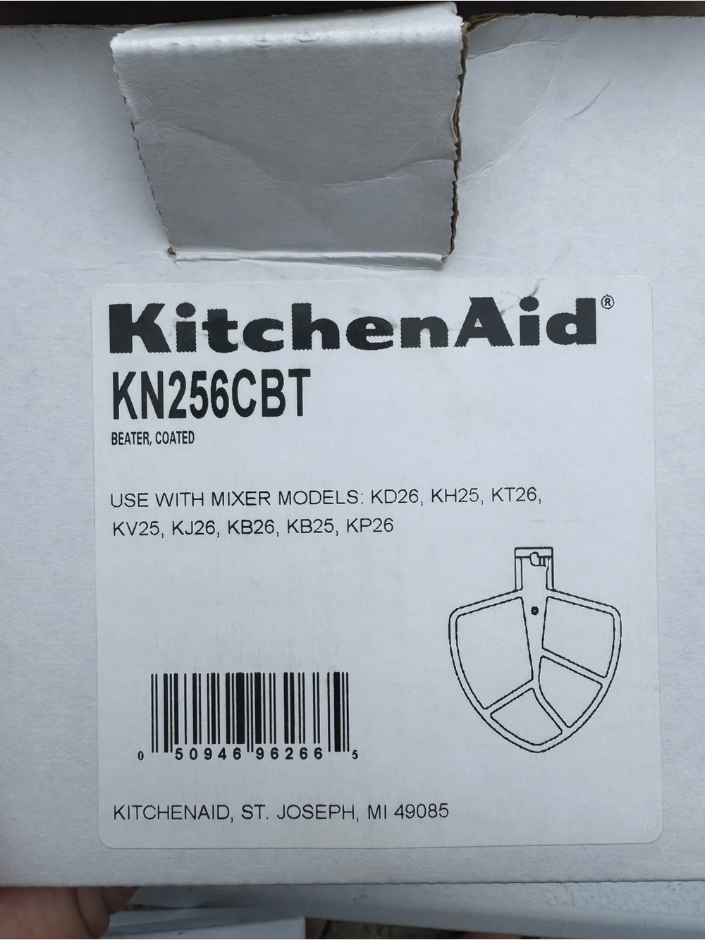 KitchenAid White Flat Beater Mixer Attachment